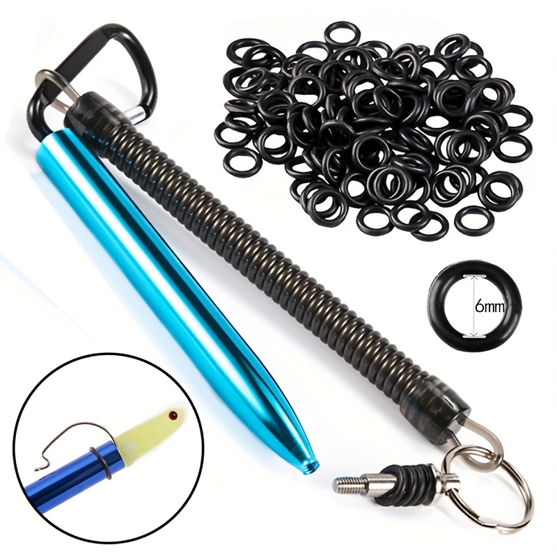 

Aluminum Alloy Wacky Rig Fishing Tool Set With 100 O-rings, Rigging Kit For Senko Stick Baits, Portable Bass Fishing Tools With Clip & Lanyard