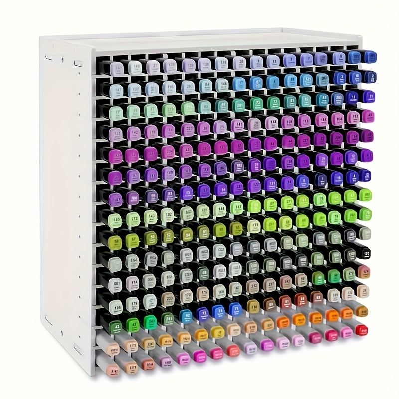 

240-slot Adjustable Marker Storage Organizer Box, Large Capacity Pp Desk Organizer For Markers, Pens, Colored Pencils, Ideal For Office & Art Supplies, Suitable For 14+ Age Group