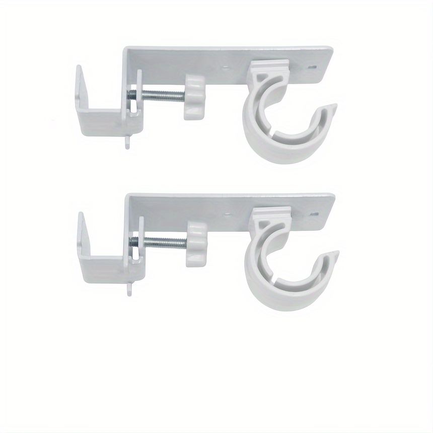 TEMU No Drill Curtain Rod Holder Bracket Hold 2pcs Set / Without Drilling Holes