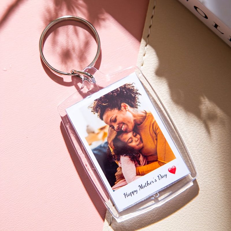 E-shop Personalisierter 1-tlg. Schlüsselanhänger mit Foto Text, personalisierter Acryl-Schlüsselanhänger, personalisierter Paar-Schlüsselanhänger,