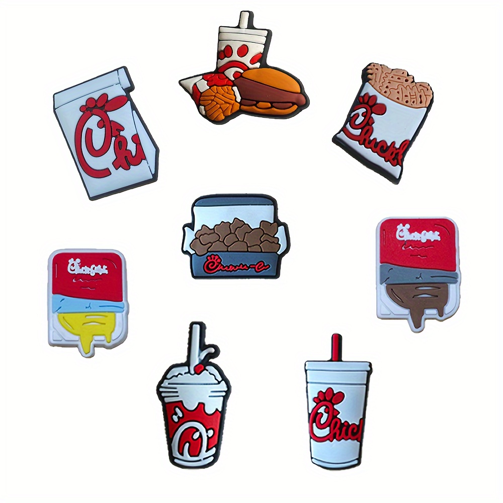 

16pcs Cartoon Food Shoe Charms Set - Pvc Sandal Decorations, Parties & Gifts