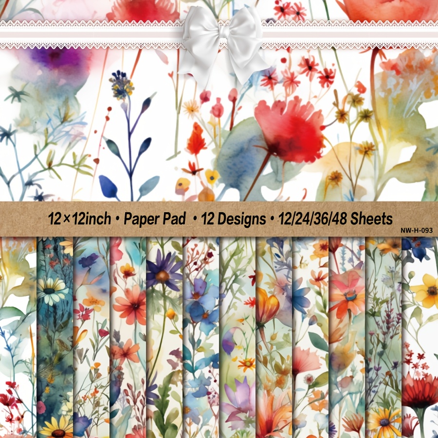 

Paper Pad - 12x12" Craft Sheets, Assorted Pack Sizes (12/24/36/48), Diy Cardstock For Scrapbooking & Decorative Backgrounds