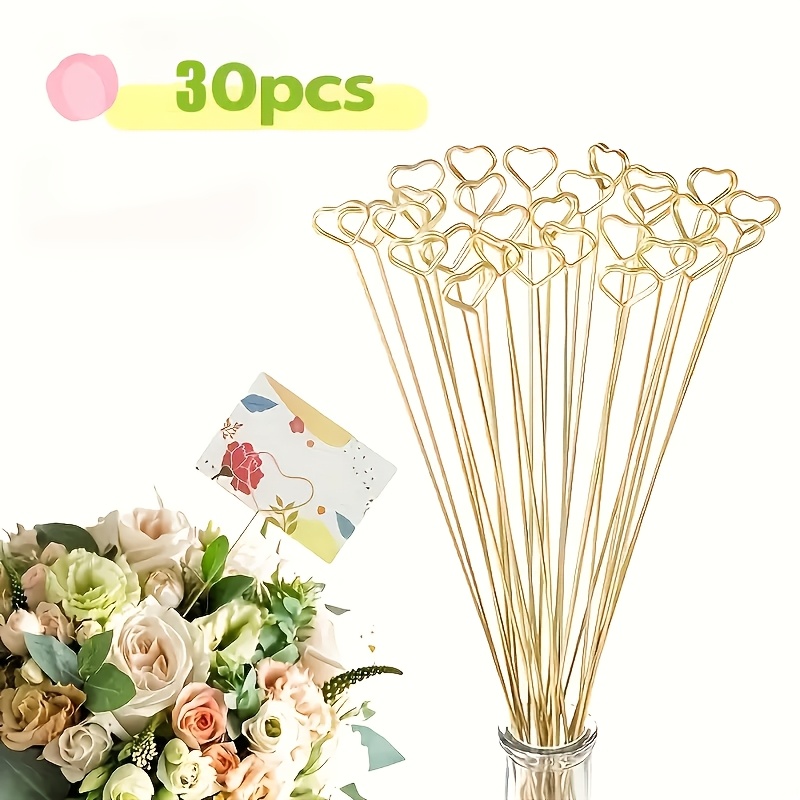 30pcs Floral Card Holder Picks-wire Card Holder For Wedding-metal Photo Picture Clip Holder-table Holder,memo Note Holder For Flower Arrangement,wedding,baby Shower,party,decorations