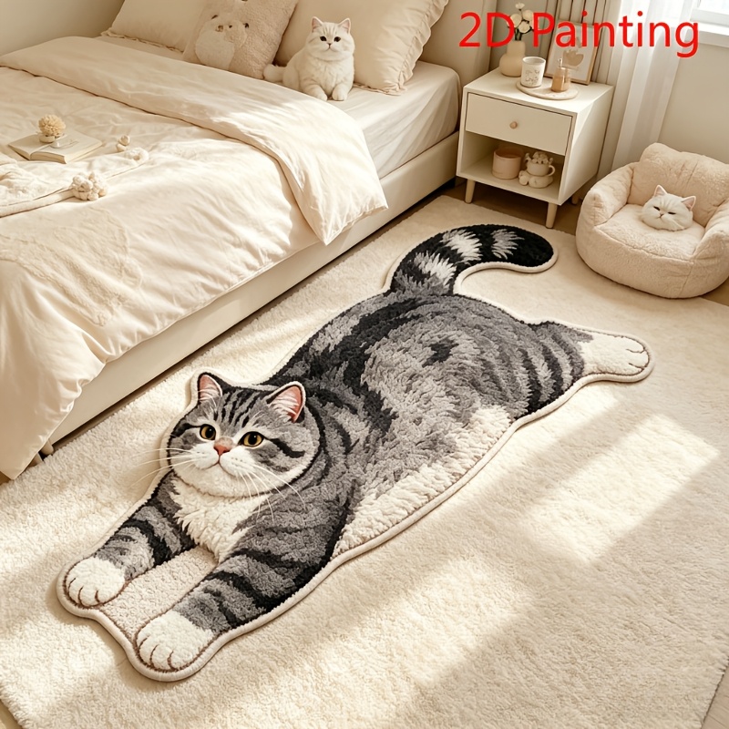 TEMU Velvet Creative Bedroom Decoration Bedside Carpet 2d Simulation Of Short Room Non-slip Carpet Individual Window Carpet Irregular Wardrobe Plush
