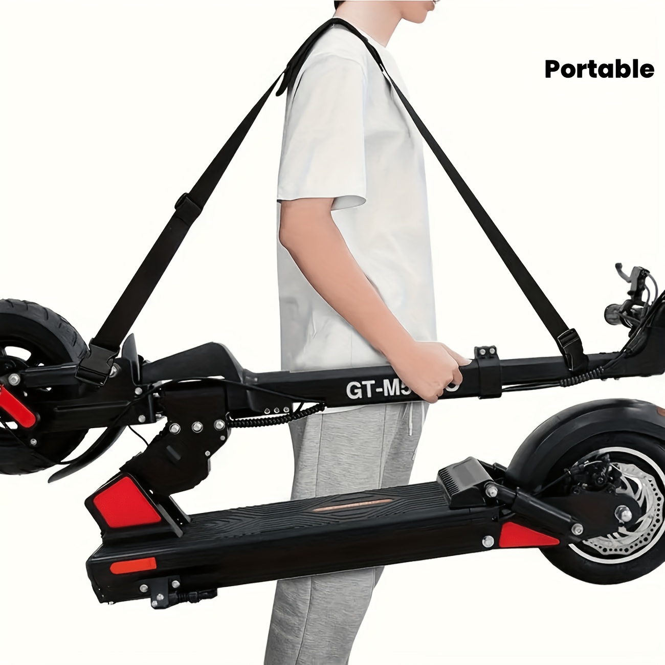 TEMU 1pc Adjustable Folding Bike Shoulder Strap, Single Shoulder Strap, Hand- Portable Strap, Suitable For Skateboards, Folding Bikes, Balance Bikes,