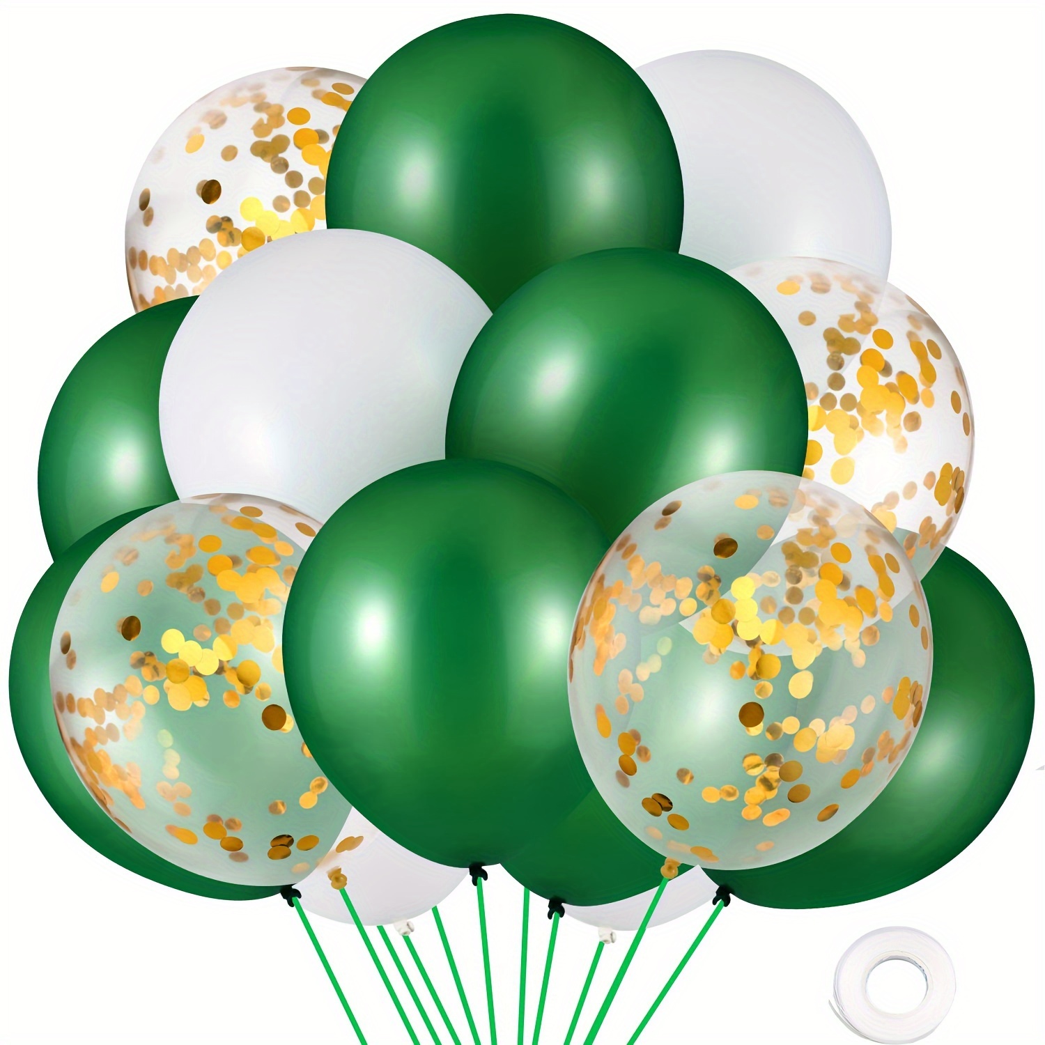 Globos verdes, 50 unidades, globos verdes de 12 pulgadas, globos de látex  verdes, globos para decoración de arco, decoraciones de cumpleaños verdes