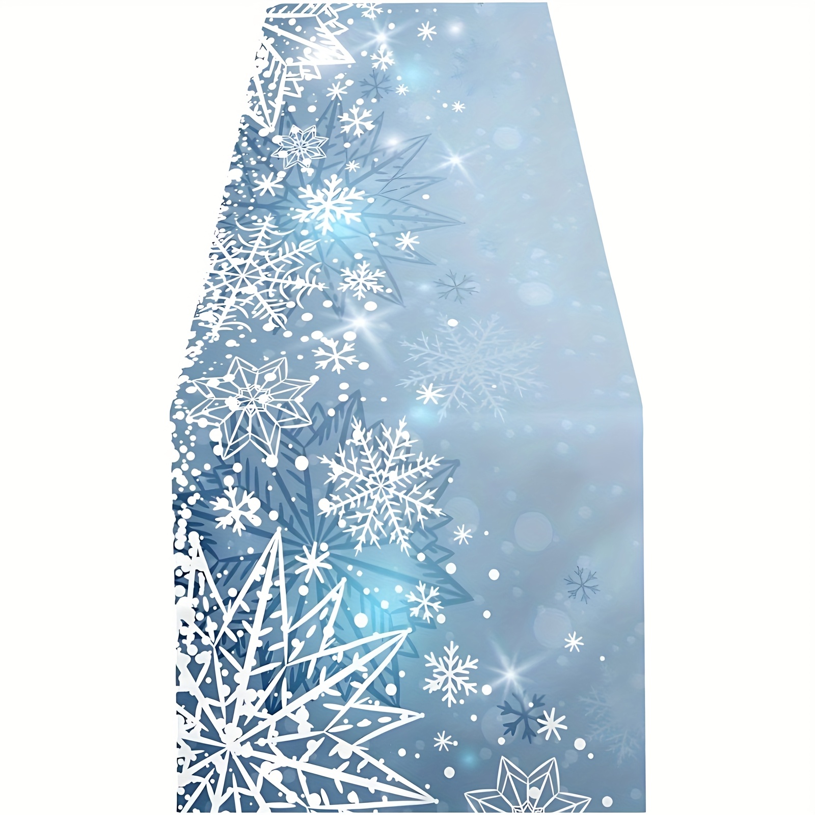 TEMU 1pc Snowflake Blue Tablecloth - Festive Winter Design With Sparkling , Indoor/outdoor Decor, Winter Wonderland Decor
