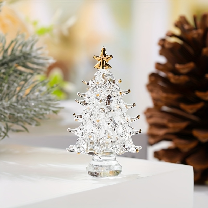 TEMU 1 pièce Ornement de sapin de Noël en cristal, Statue artisanale en cristal, pour la Saint-Valentin, des Mères, Noël, Halloween, Salon, Bureau,
