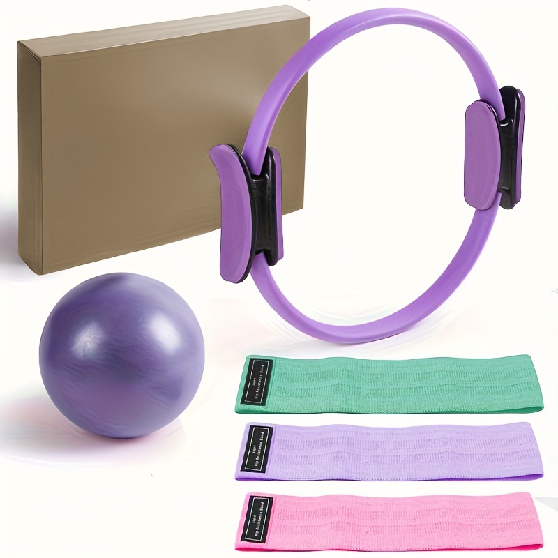 

Pilates Ring Set - Anti-deformation With Handles, Rubber/eva/fiberglass - Includes Pilates Mini Ball, & Workout Guide - Portable Fitness Equipment