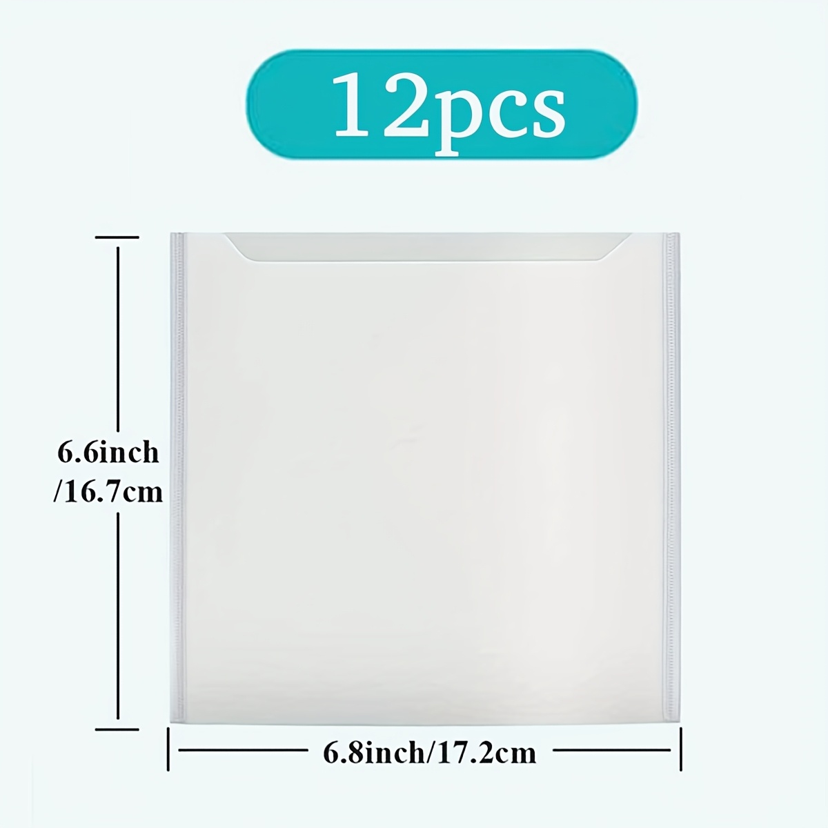 TEMU 12pcs Paper Organizer Set - Clear Plastic Storage Bags For 6x6" Papers, Cardstock, Vinyl Sheets & Photos, Craft Storage Solutions|decorative