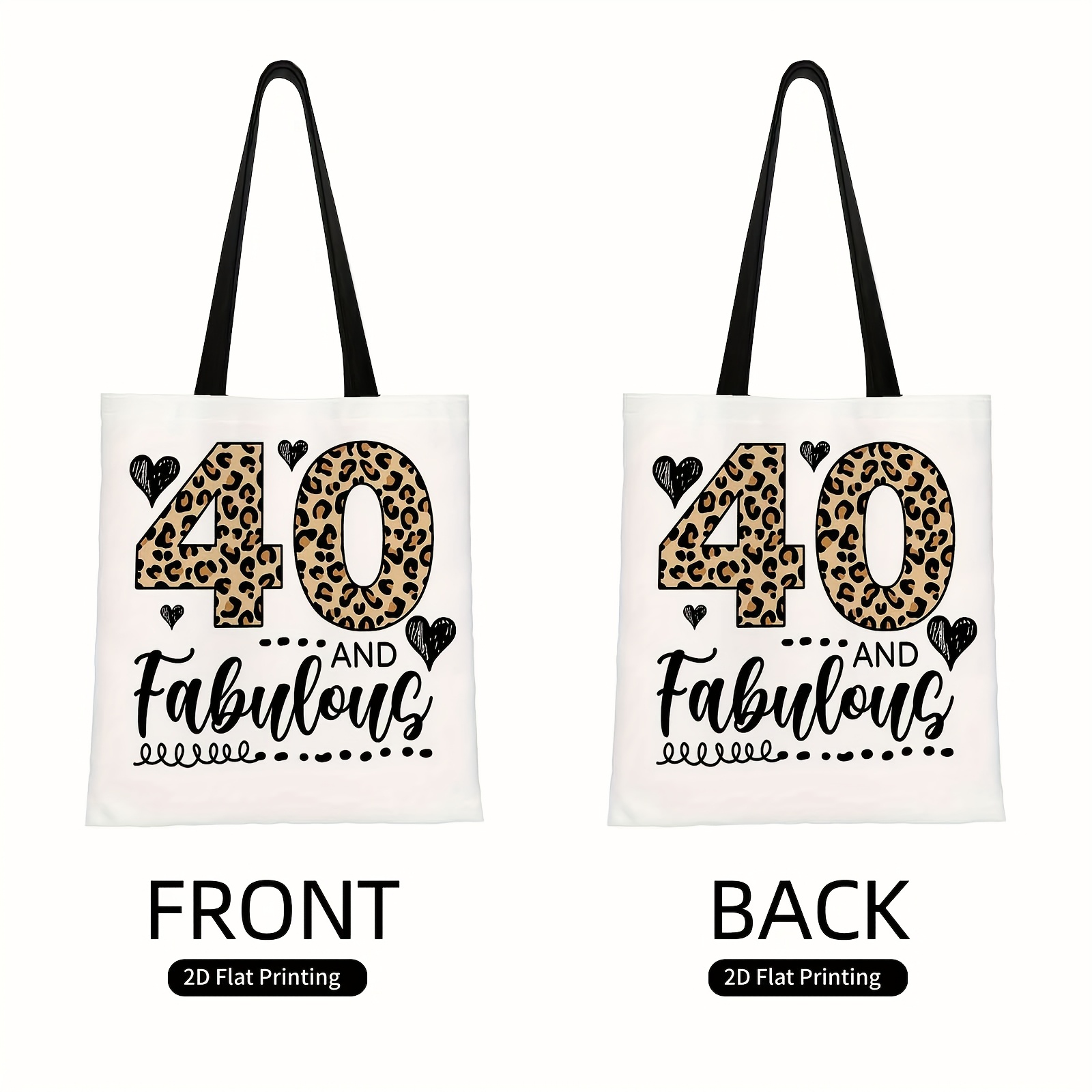 TEMU Edad 40, Estampado de Leopardo, Bolso Tote Lindo Estampado Bolso de Colorido Adecuado para Compras al Diseño Divertido Adecuado para Reuniones