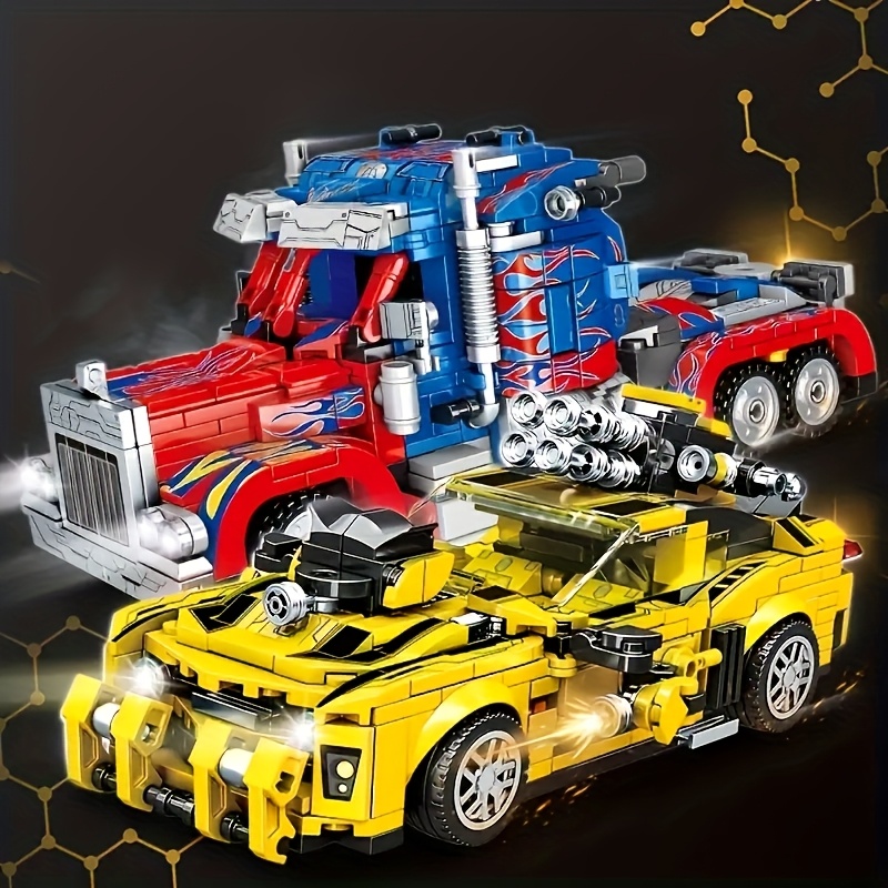 1950+ Pieces of 2-in-1 Mecha Robot Vehicles with Moving Joints and Wheels - ABS Material, Perfect for Birthday Gifts, Desktop Decorations, Christmas Gifts, and Movie Characters