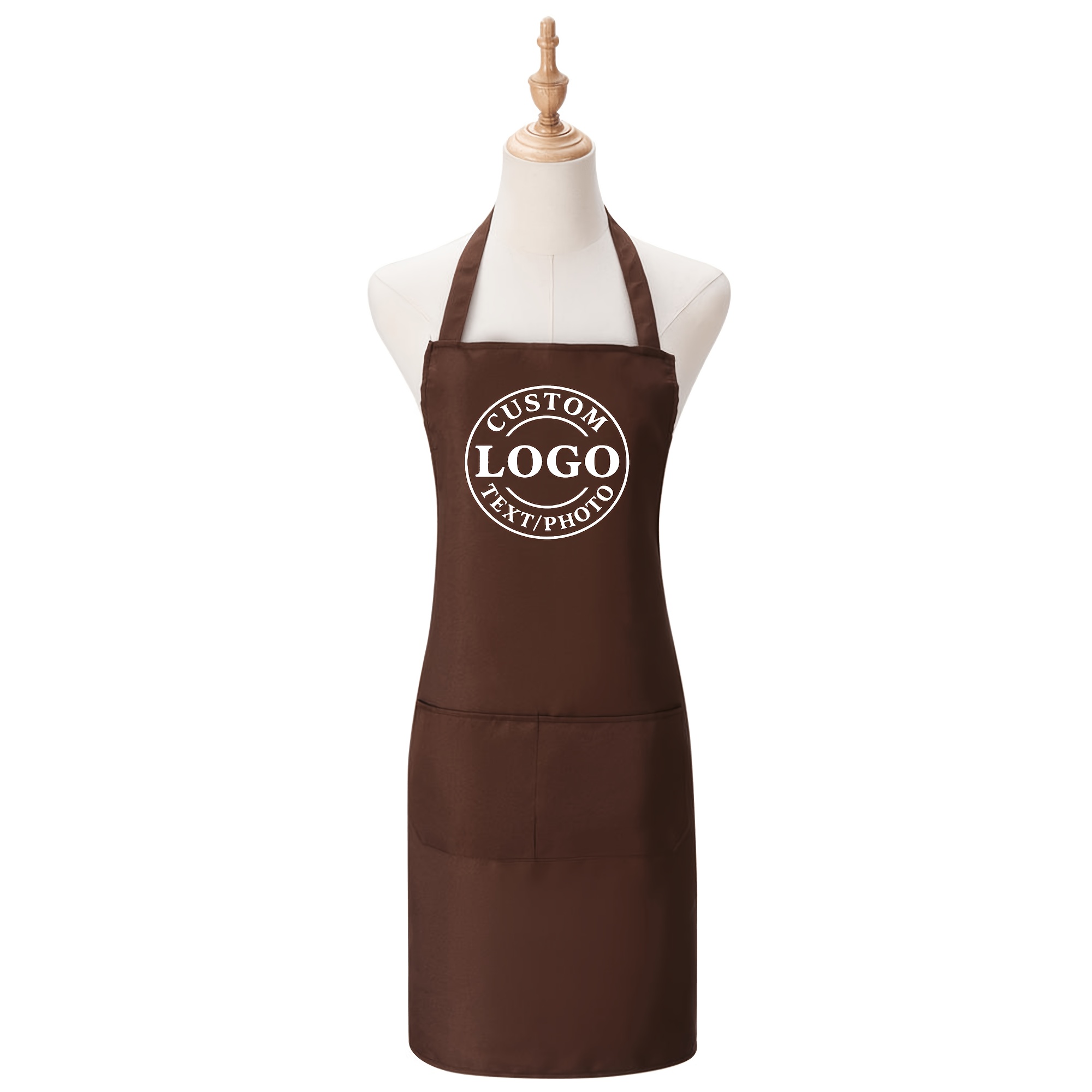 TEMU Tablier avec logo personnalisé imprimé, disponible en plusieurs couleurs. Convient pour , , , les chefs, les barbiers et les serveurs. Tablier
