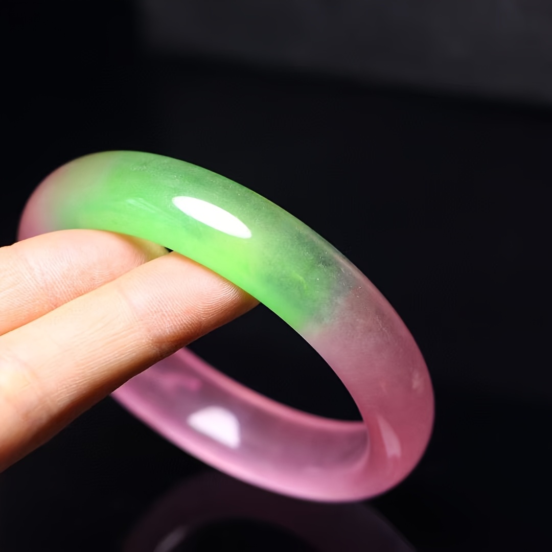 Women's Peach-Colored High Ice Quartzite Bangle, Gift Essential