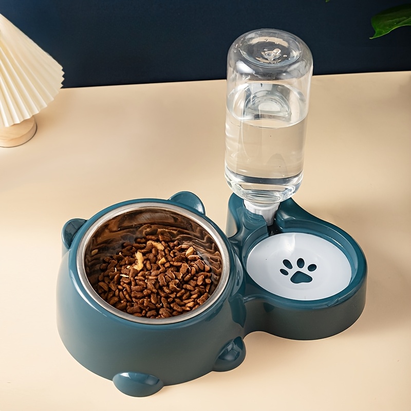 

2-in-1 Dual- Feeding & Drinking Dish, Plastic, Pet Supplies For Cats, Food & Water Bowl, Easy , , Home & Outdoor Use