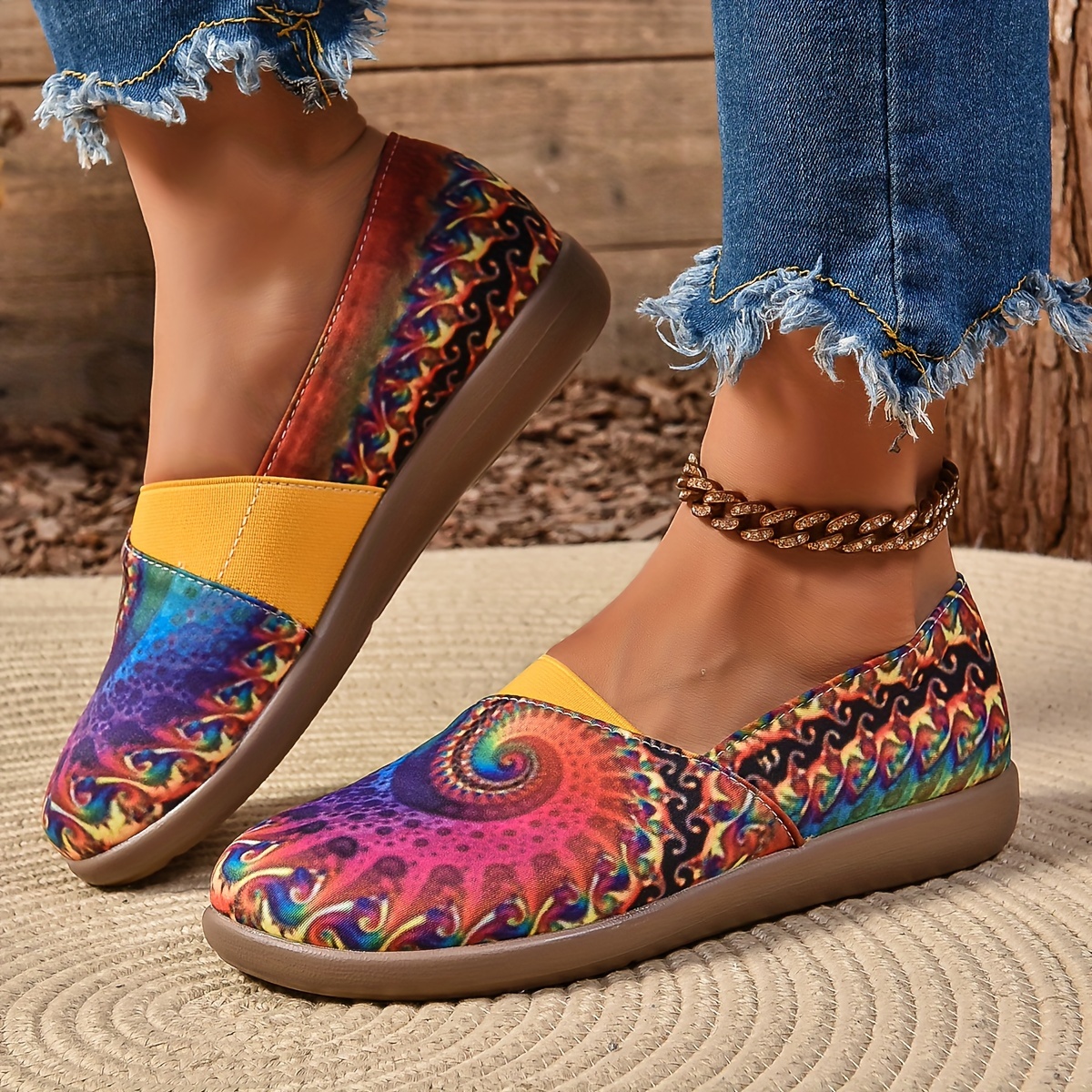 women s colorful stars flats lightweight flat slip canvas details 0
