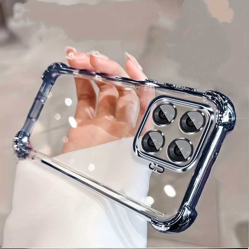 TEMU Phone Case - Soft Shell Electroplated Protective Cover With Lens Film For For Xiaomi 15t And 15t Pro Phone Case Featuring 4 Corner