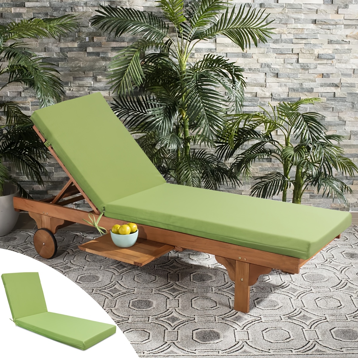 1pc outdoor indoor chaise lounge cushions with foam fill weather and fade resistant lounge chair cushion l72 4  w21 2  cushions for outdoor furniture lawn pool