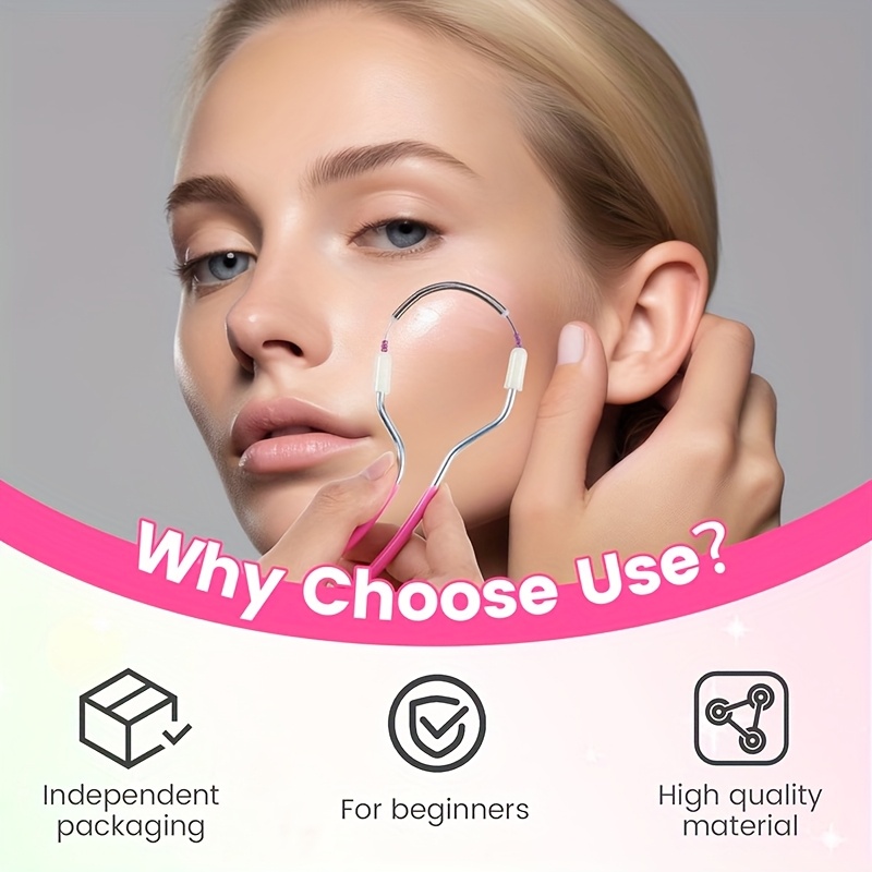 2pcs spring facial hair remover portable stainless     hair remover upper lip chin cheeks eyebrows facial hair removal and makeup tool suitable for female facial hair removal tool Product details 7