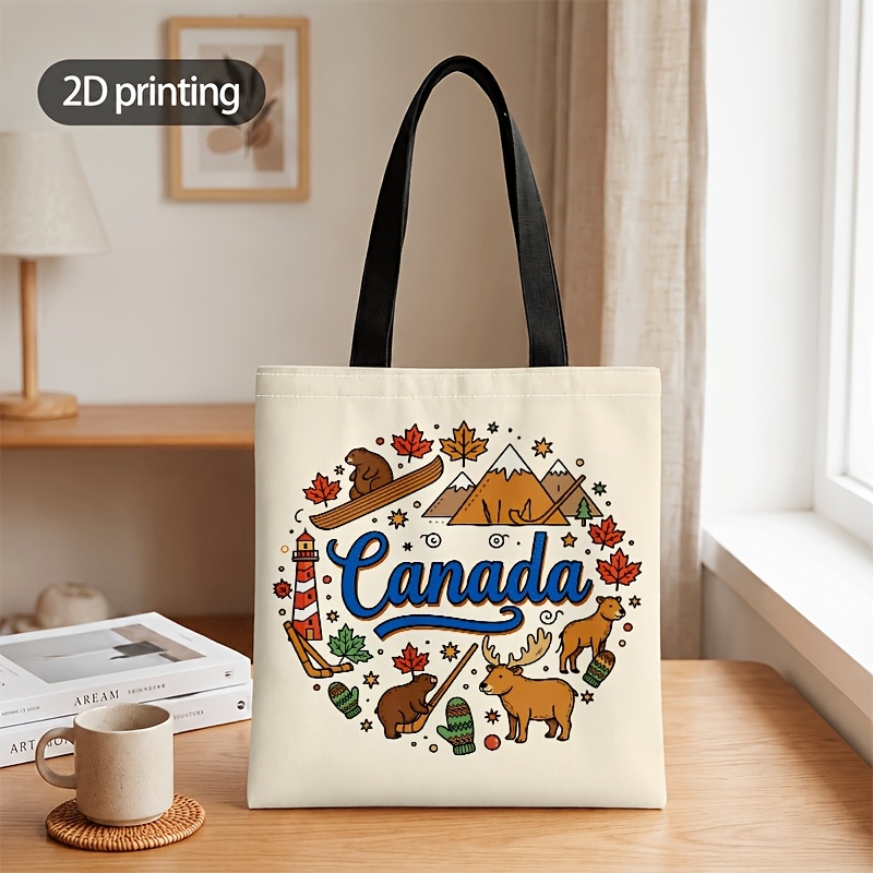 TEMU Sac et sac à bandoulière sur le thème du Canada pour hommes et femmes, sac à main unisexe à double usage avec sangle d'épaule et motif Canada,