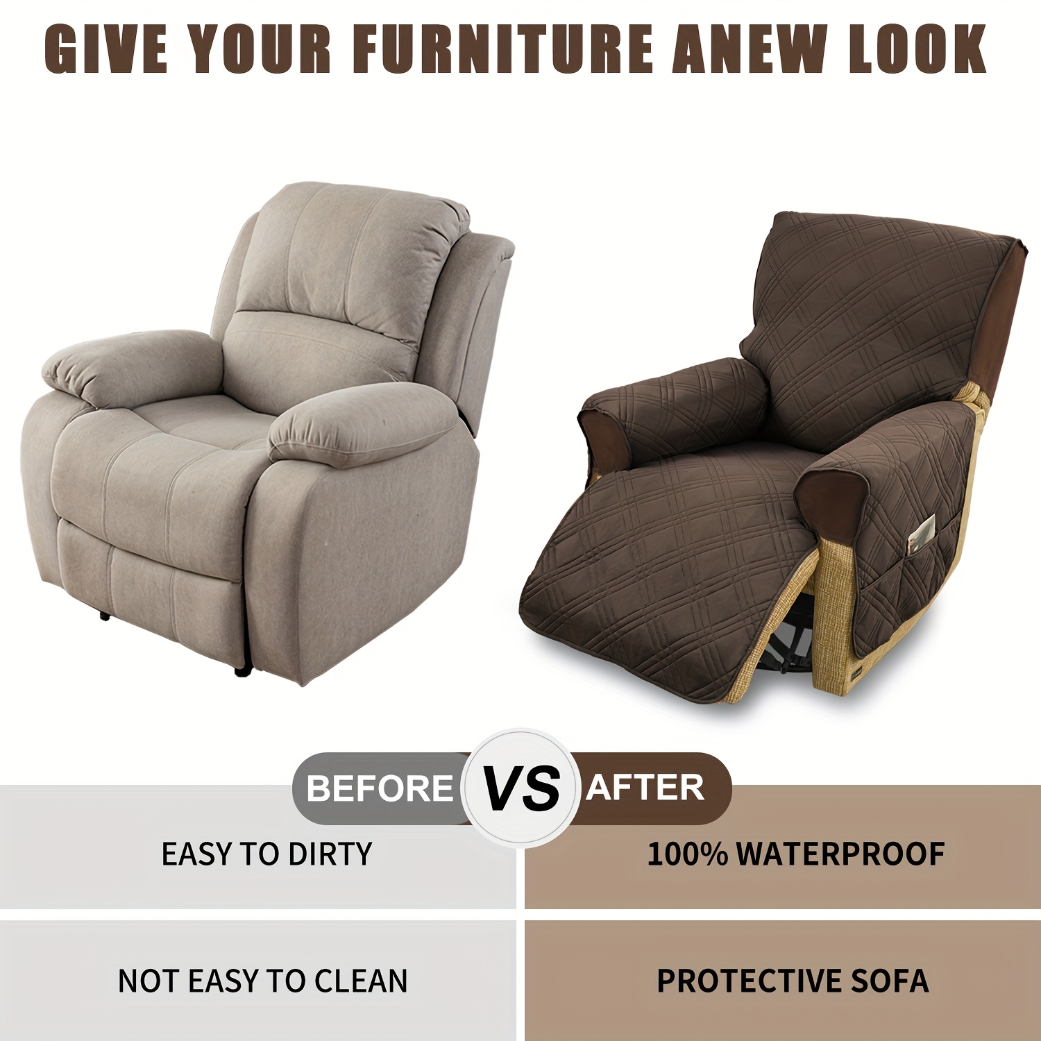 small and large armchair cover sizes