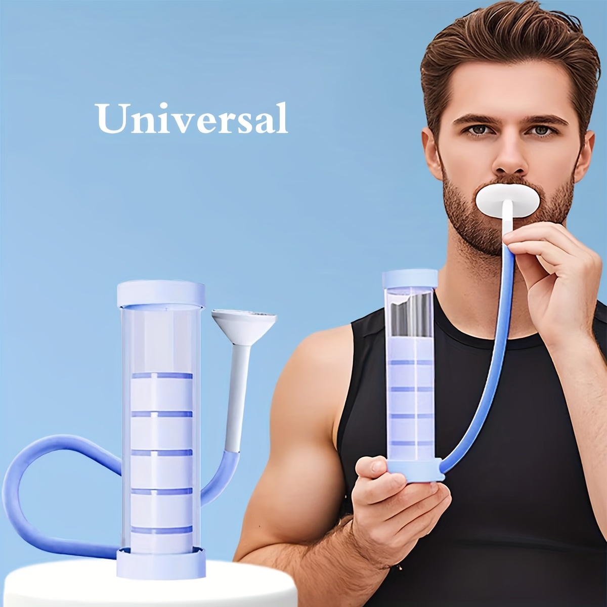 1pc portable breathing dumbbell abdominal breathing trainer a magical tool for exercising lung capacity abdominal muscles waistline pelvic floor muscles and   a slimmer face shape no batteries required Product details 5