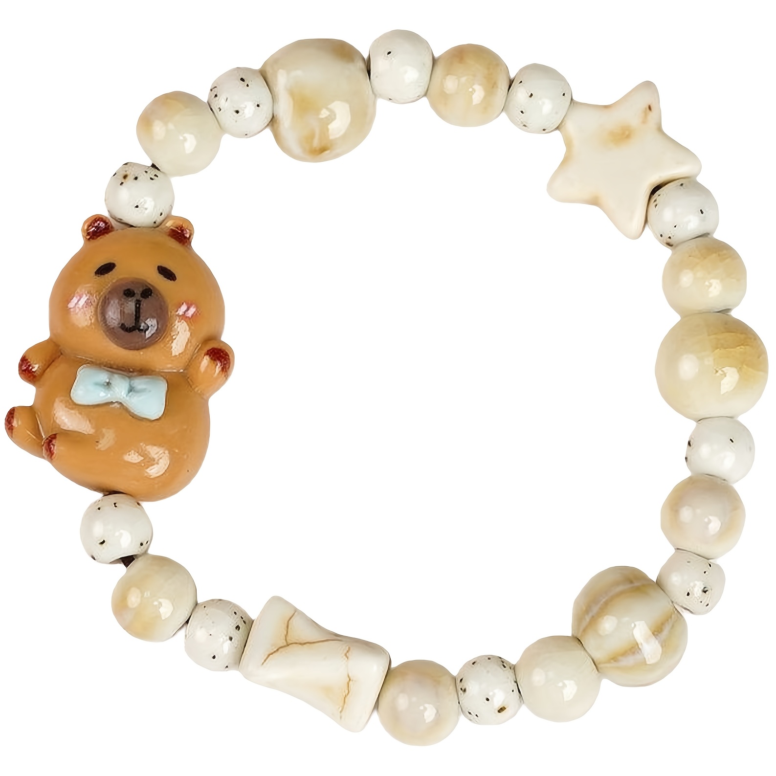 Chinese Style Ceramic Beaded Bracelet, Vintage Design
