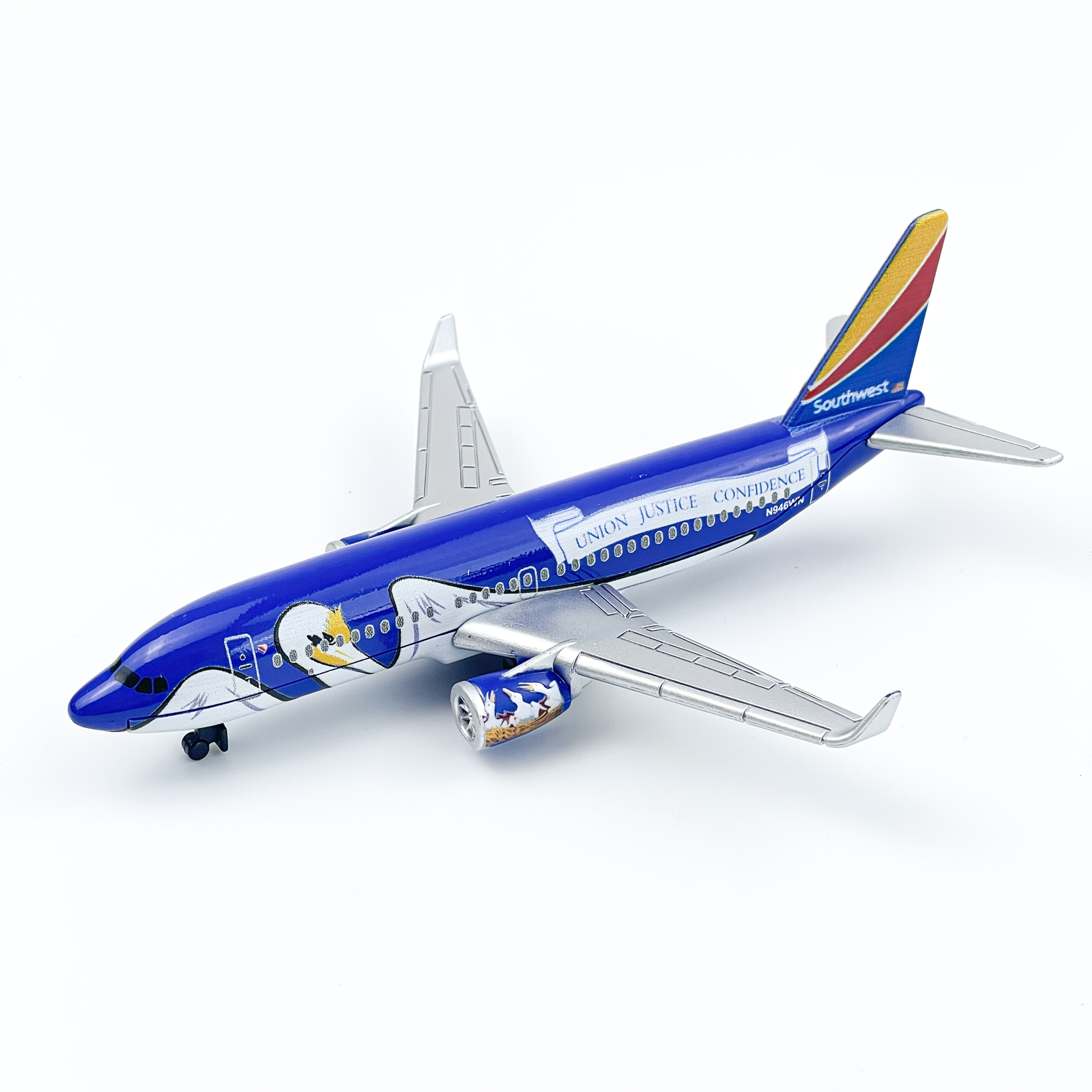 Swan Painted Airplane Model, Cast Metal Model. Suitable For Collection And Gift