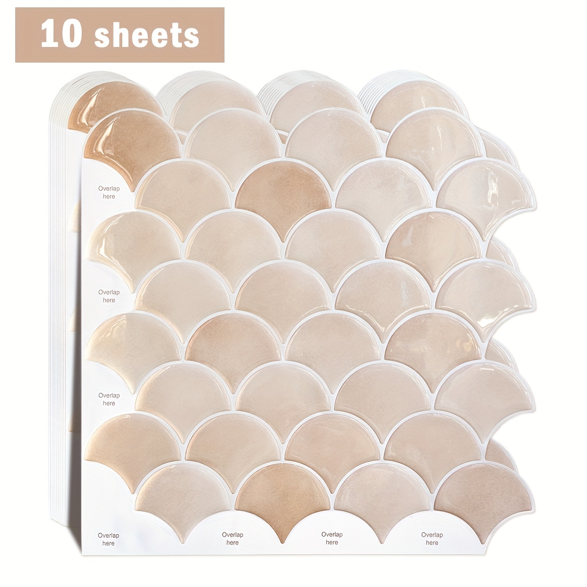 Image of 10 Sheets Of 30.48cm X 30.48cm Self Adhesive Wall Tile, 3d Adhesive Peel And Stick Tile Backsplash For Kitchen, Bathroom, Waterproof And Oil-proof Wall Tiles, Shinyhome