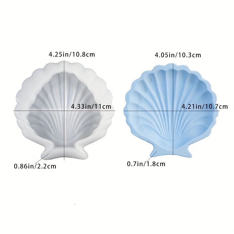 TEMU 1pc Seashell Jewelry Tray Mold - Epoxy Resin & Silicone Organizer For Necklaces, Earrings, Diy Crafts, Home Decor With Realistic Shell Design,