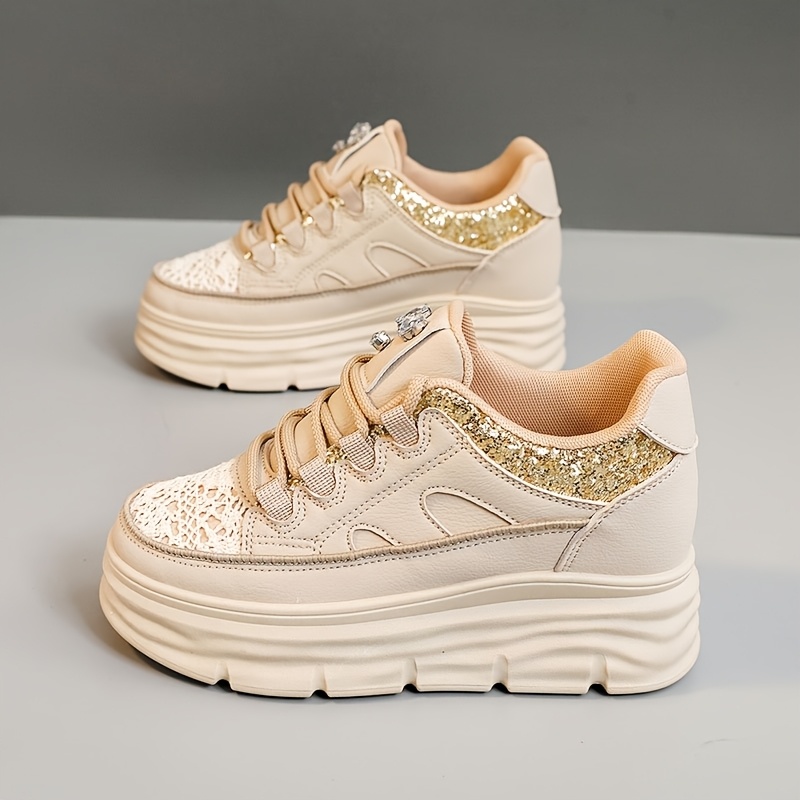 Beige Gold Sneaker Plateau Beige Damen Converse Plateau Beige Gold