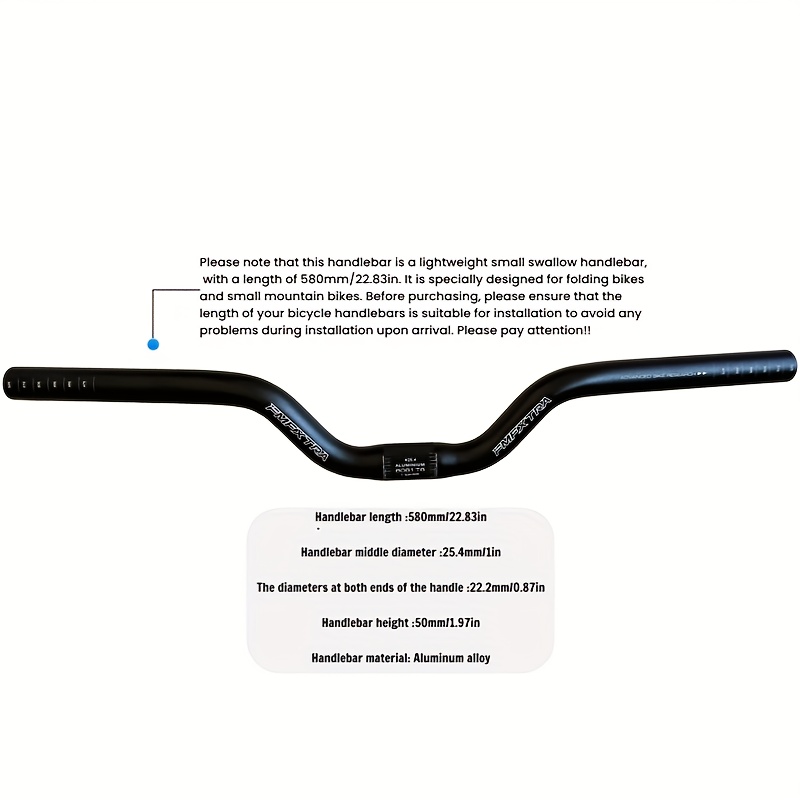 E-shop Fahrradlenker, Aluminiumlegierung Lenker, Komfortabler Outdoor Lenker, Geeignet für: Faltbikes, Tretmanuallern, Laufräder, etc. 25.4mm