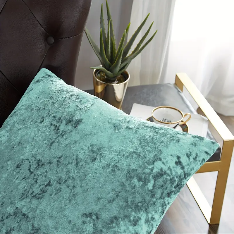 4pcs crushed velvet fuzzy soft decorative throw pillow covers set with double sided no insert stylish cushion cover for sofa couch chair living room bedroom decor Product details 5