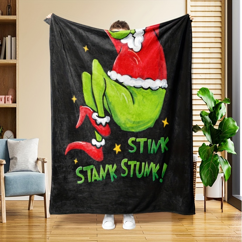 

1pc Blanket , " " - Multipurpose Polyester Knitted Blanket For Sofa And Bed, 200-/m²