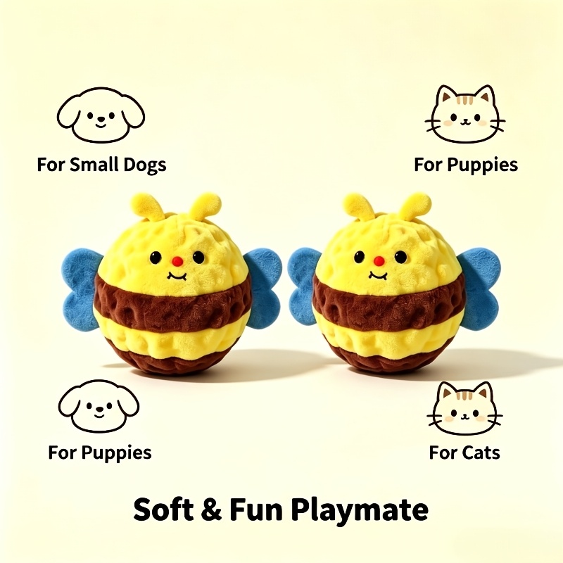 TEMU 2pcs Adorable Cute Optional Little / Pet Interactive Sound-producing Chew-resistant Toy Balls, Bouncy Dog Boredom Relief Companion Toy, Makes To