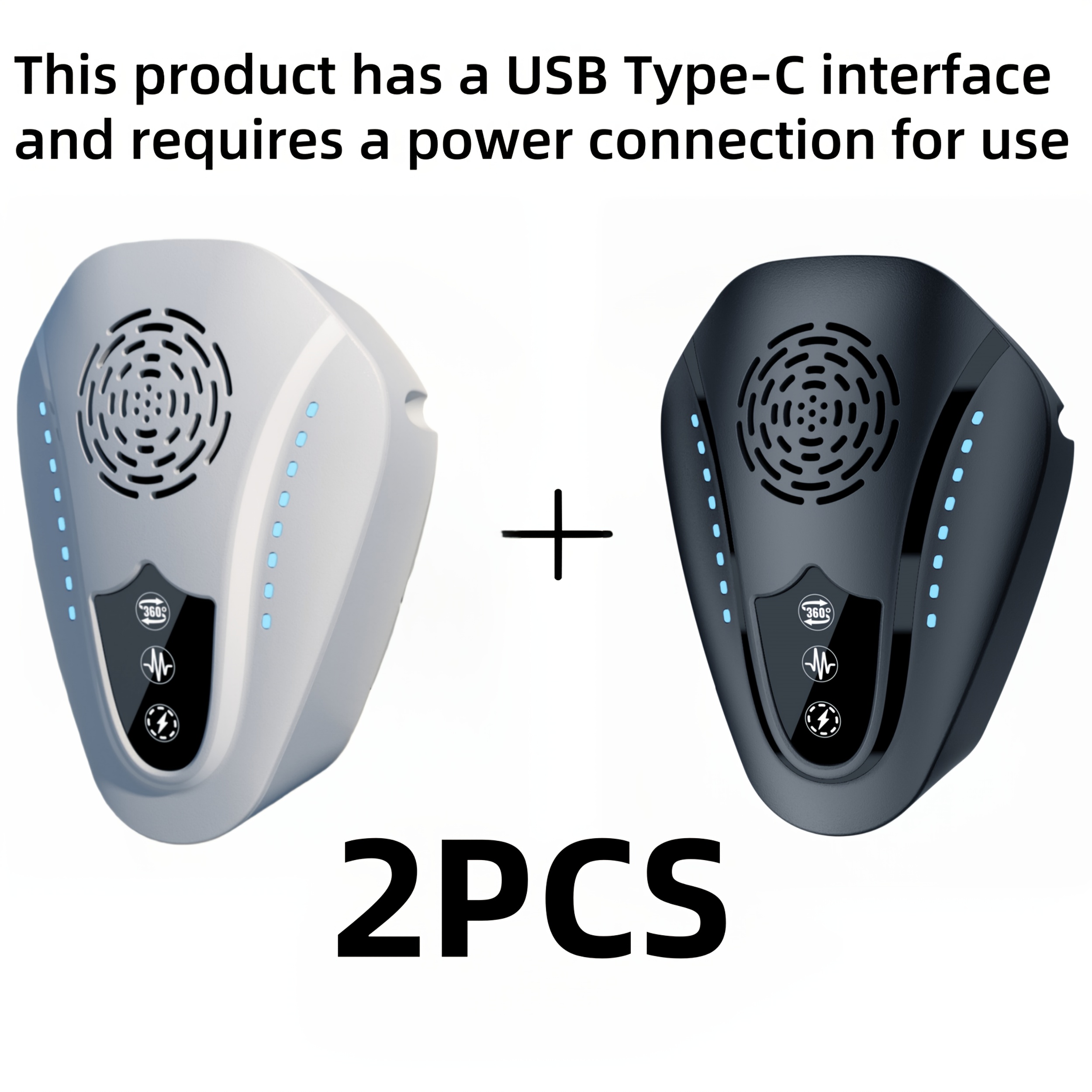 White + Black 2pcs 2026 New Insect Repeller, Smart Technology Technology Home Appliance Pest Repeller - Usb Plug-in, Electronic Repellent, Using Technology Technology, Pet-friendly