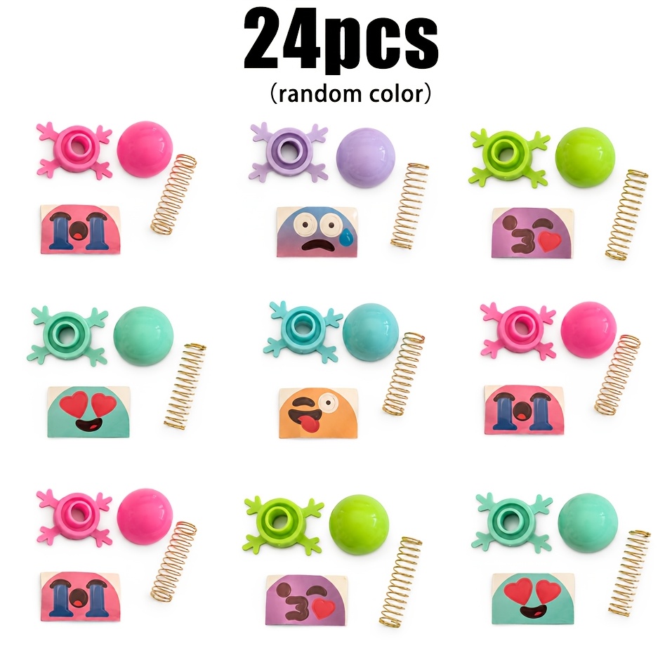 TEMU 24-pack Of Fun Spring-loaded Bobblehead Toys, Colorful And , Perfect For Party Bags, School Rewards, And Holiday Gifts. Random Colors