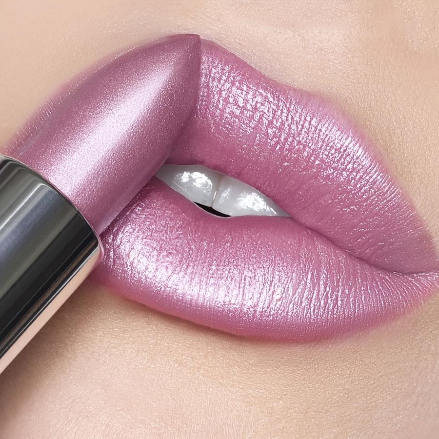 Lipstick, Waterproof, Lasting Makeup, Pearlescent, Sparkle, Purple, Lip Gloss
