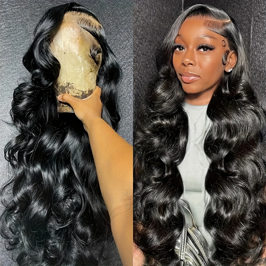 Image of Brazilian Human Hair Wigs For Women With 13x6 Hd Transparent Lace Front & Body Wave - Suitable For African, 200% Density Hairpiece, Wig For Dreadlock/croissant Styles (no Revision)
