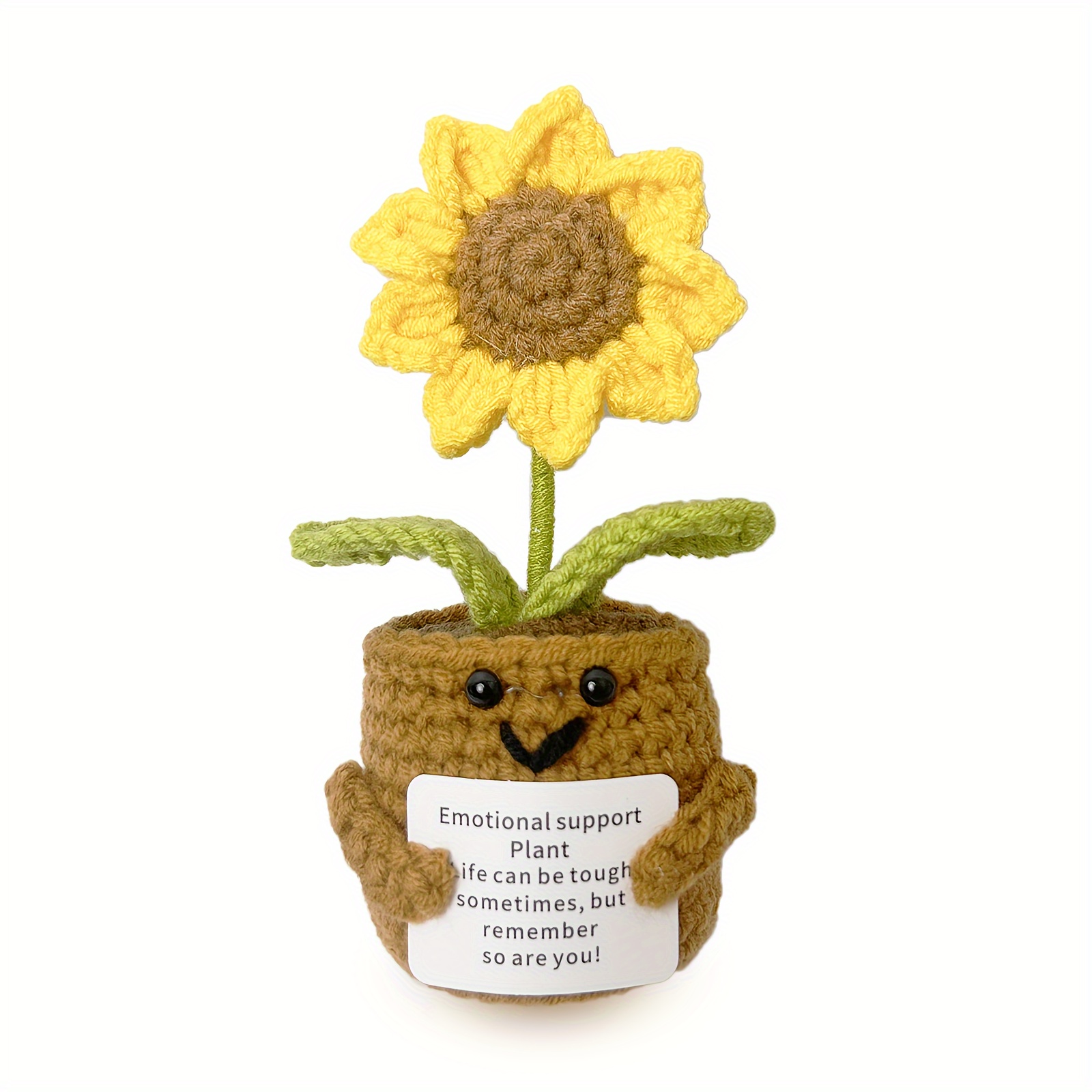 

1pc Classic Fabric Sunflower Plant Doll, Emotional Support Tabletop Decorative Ball For Valentine's Day, Mini Non-electric Cheerful Office Gift Ornament