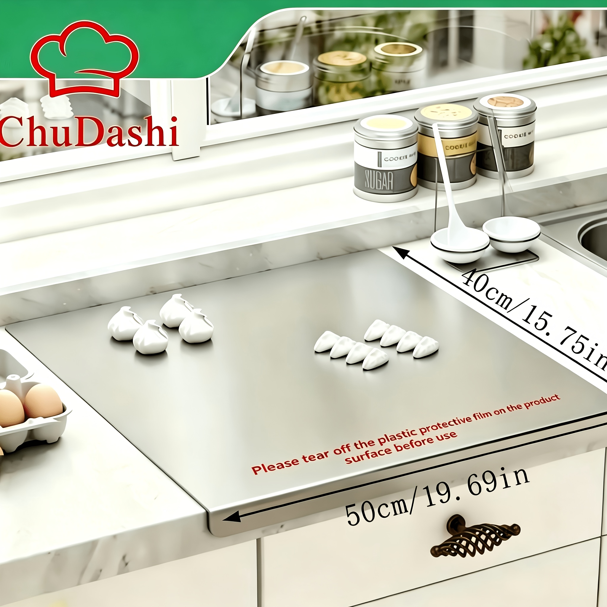 304 stainless steel cutting board household meat cutting board kitchen scroll knife board kitchenware supplies