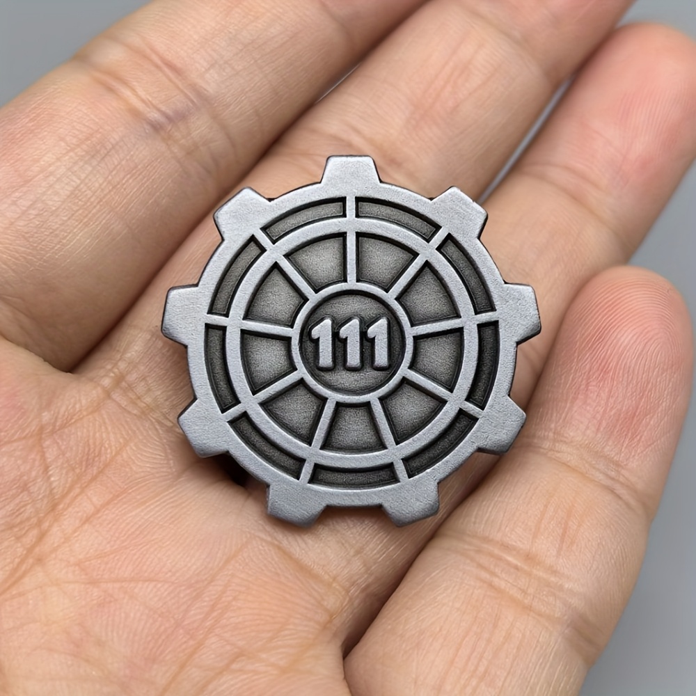 TEMU Shelter No. 111 Radiation Symbol Brooch, Protective Door Enamel Pin, Rpg Game Inspired Badge, A Gift Series For Gaming Enthusiasts, Role-playing