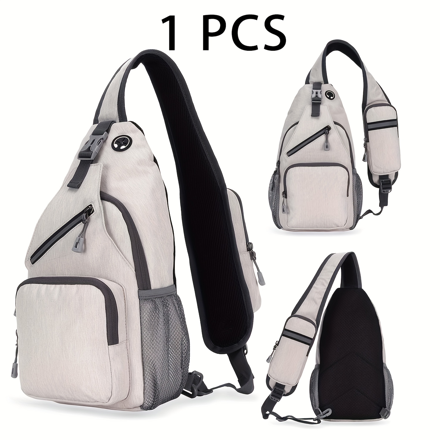 TEMU 1pc Crossbody Sling Bag For Men And Women With Adjustable Shoulder Strap Shoulder Backpack Chest Bag Travel Hiking Daypacks, Christmas Gift
