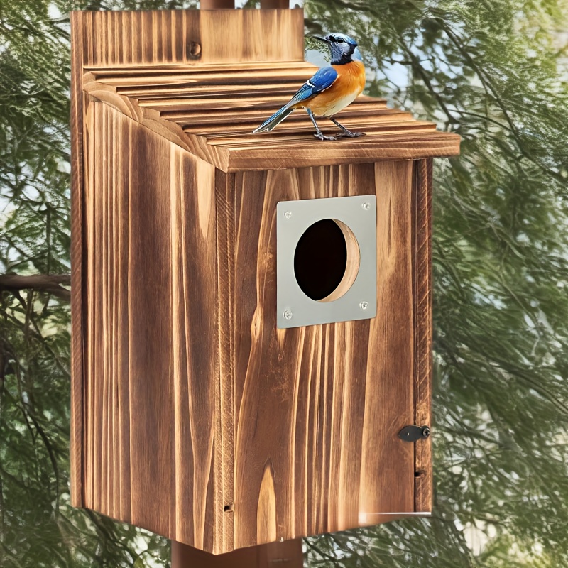 solid   house for hummingbirds small birds handcrafted outdoor nesting box with entrance hole durable garden decor attracts wildlife
