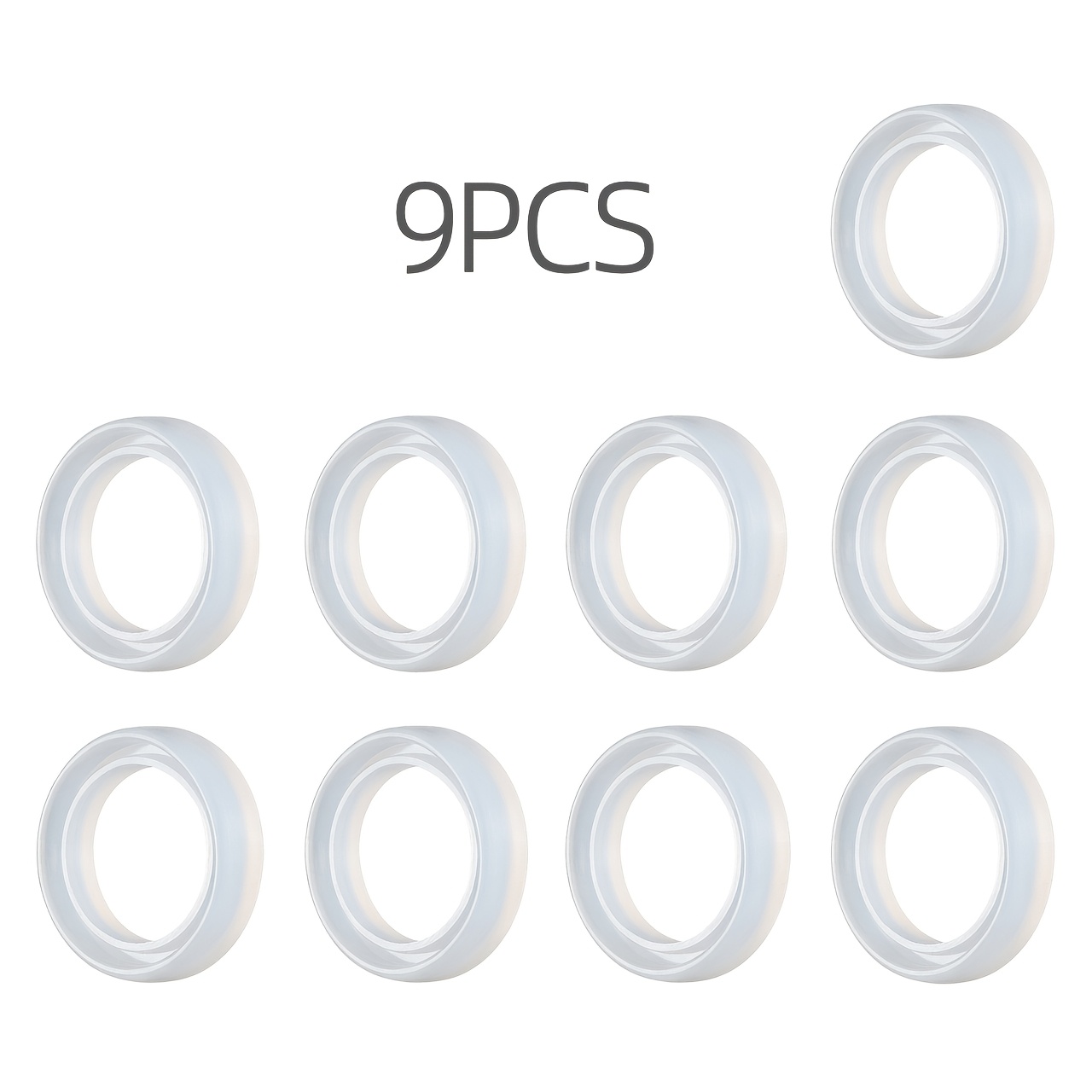 TEMU 9pcs Narrow Mouth Bottle Silicone Sealing Rings, 3cm/1.18in Diameter, Leak-proof Gasket Set For Outdoor Activities, Hiking, Camping – Durable