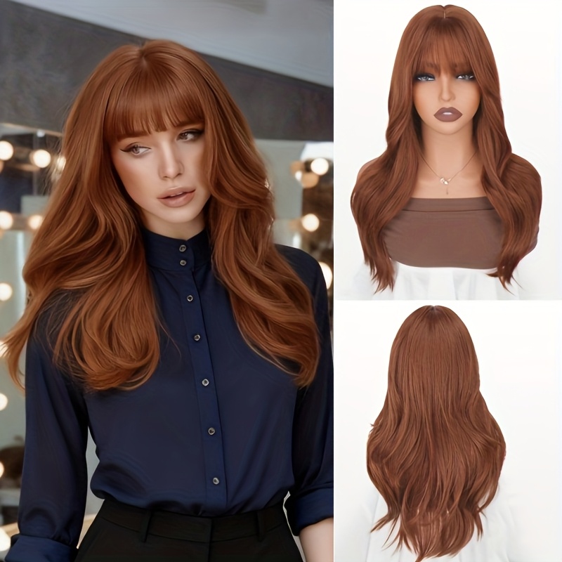 Barsdar Women' ( ) Layered Wig With Bangs - 50cm Natural Look Curly Synthetic Hair, Bangs Fringe & Layered Ends For Daily Use & For Halloween Wigs