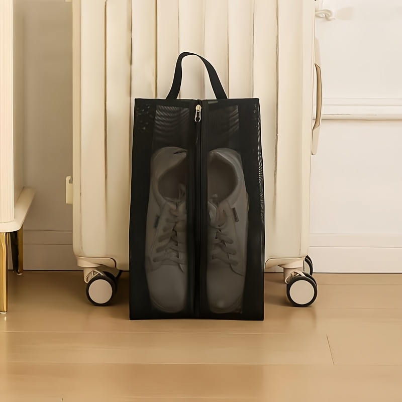 E-shop 1 Stück Faltbare Atmungsaktive Mesh Schuhbeutel - Transparentes Visuelles Design, Robuste Polyester Große Kapazität Schuhaufbewahrungstasche für