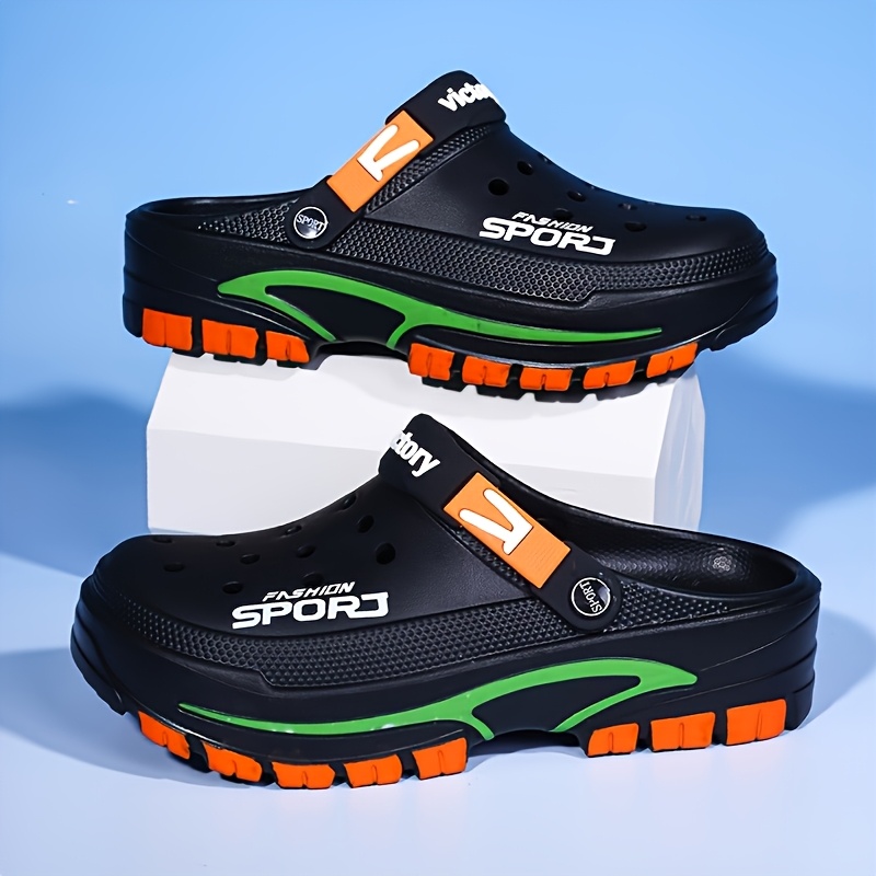 perforated shoes men summer fashionable versatile thick soled anti slip sandals outdoor casual breathable comfortable perforated shoes