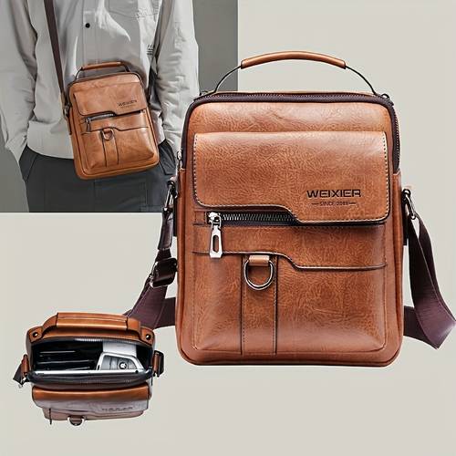 timeless handbag stylish crossbody satchel for business leisure durable comfy and conveniently portable perfect chirstmas gift for dad or boyfriend
