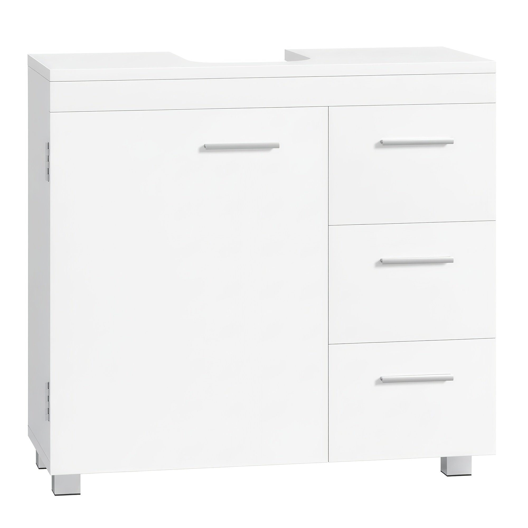TEMU Organizador de baño con cajones, gabinete debajo del fregadero con compartimentos y patas, para lavabos pedestal